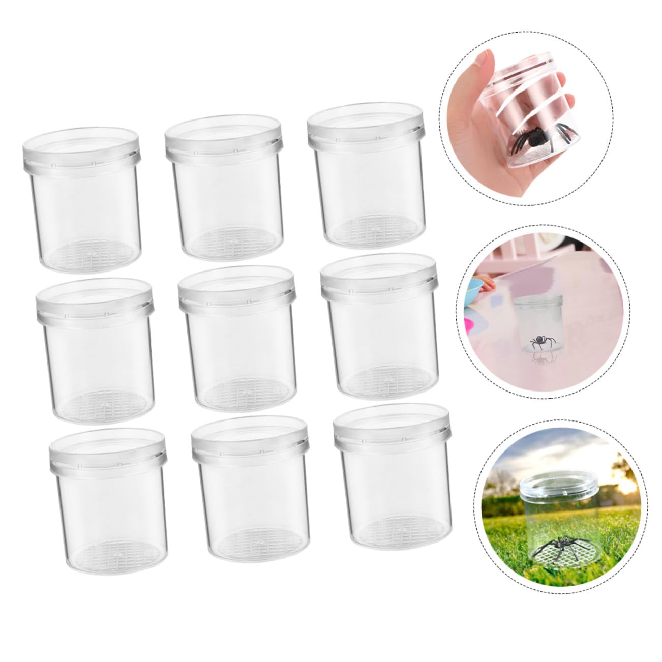 TOYANDONA 9 piezas Caja para Insectos Portátil con Contenedores Multiusos para Observar y Criar Insectos Caja Plástica y Educativa para Exteriores