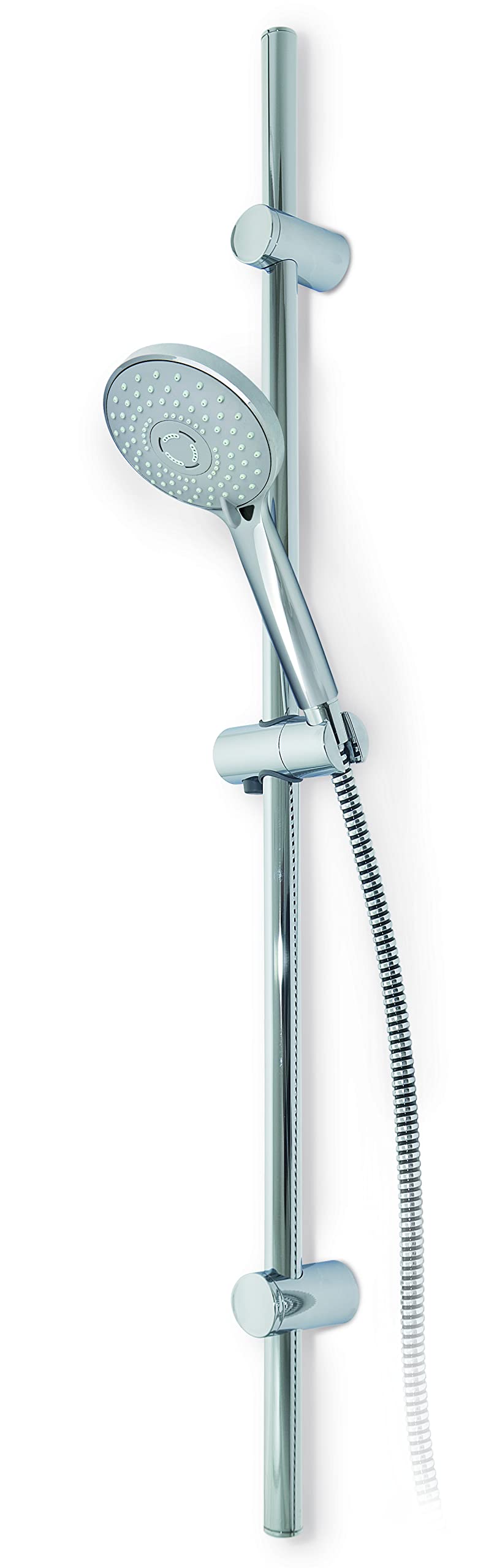 ADOB Duschstange 115 cm – Brausestange aus verchromtem Edelstahl – Ø 25 mm – Mit 2 variablen Wandhaltern – Wandstange Dusche zur Montage