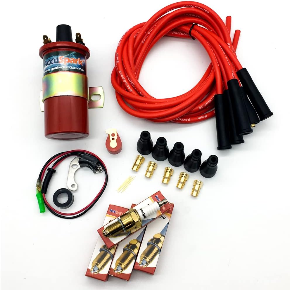 Lucas 25D distributor electronic ignition conversion kit with AccuSpark leads plugs and Sports coil