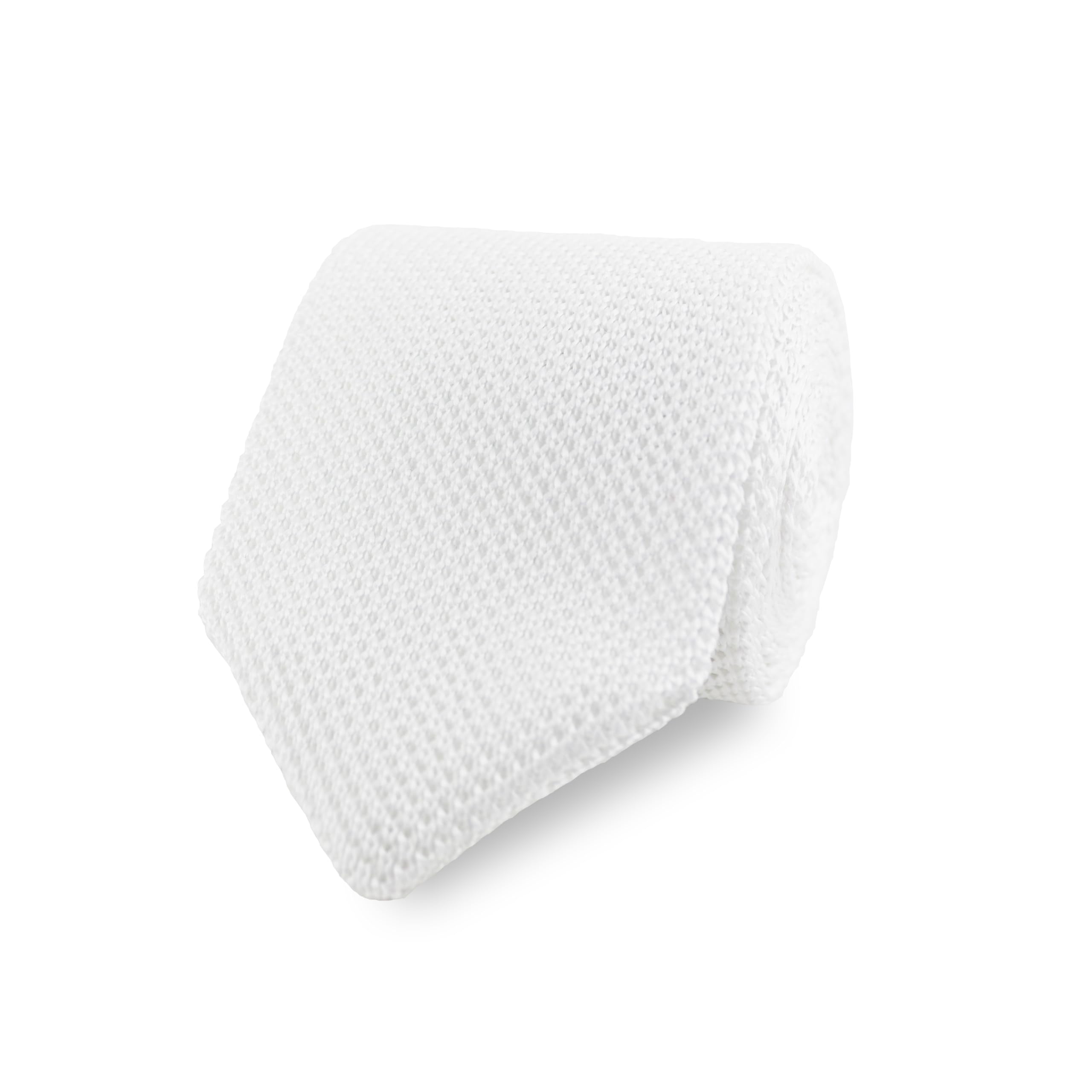 THE GENTS LAB - Men's Diamond End Knitted Neck Tie Made From 100% Soft Polyester | Over 20+ Colours (White)