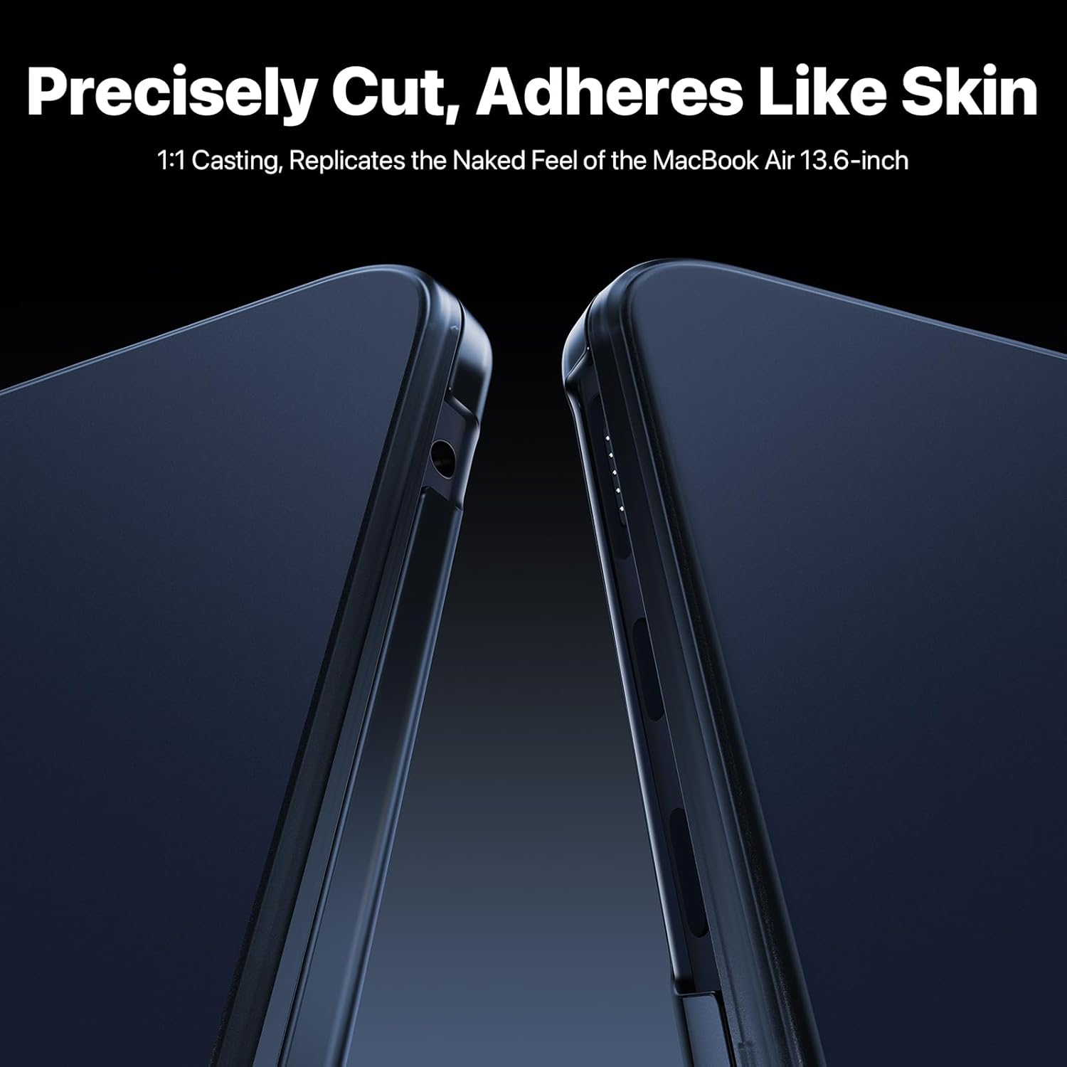 Macaset for MacBook Air 13 inch Case (M5/M4/M3/M2, 2026–2022 A3449 A3240 A3113 A2681), True to Original Color Lightweight, Scratch & Fingerprint Resistant Hard Shell– Midnight Clear