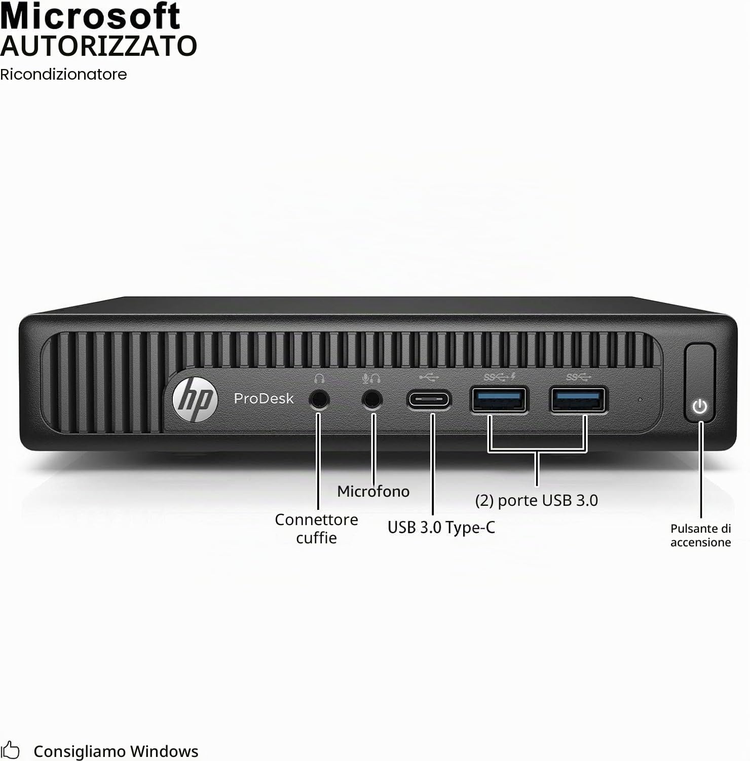 HP Prodesk 600 G2 - Mini PC desktop Intel Core i5-6500, 8 GB RAM, SSD da 256 GB, tastiera americana, WiFi, Bluetooth, Windows 11 Pro (ricondizionato)
