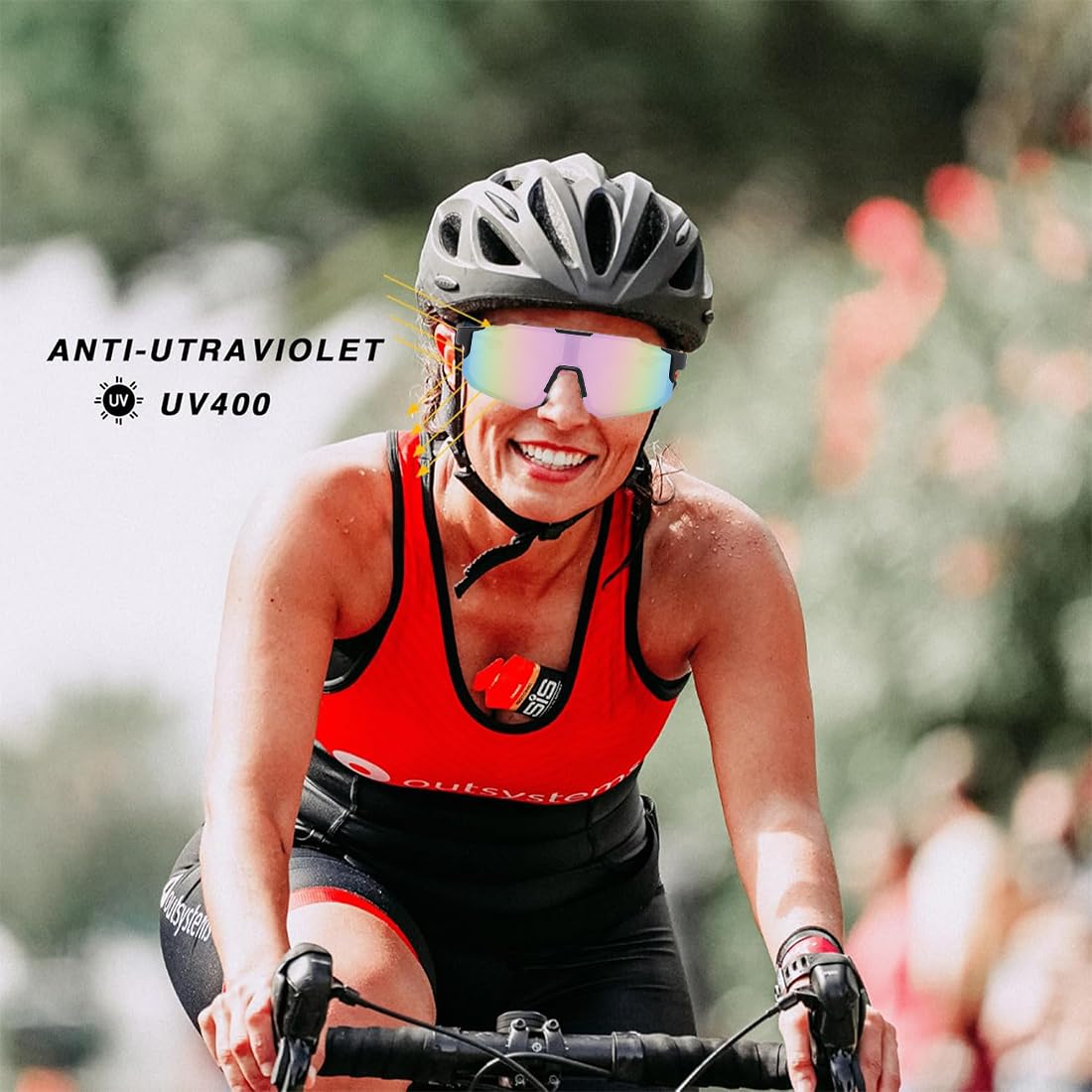 Occhiali da ciclismo, occhiali da ciclismo su strada per uomo e donna - Protezione UV400, occhiali da sole per ciclismo, moto, corsa, sci, baseball, pesca, beach volley