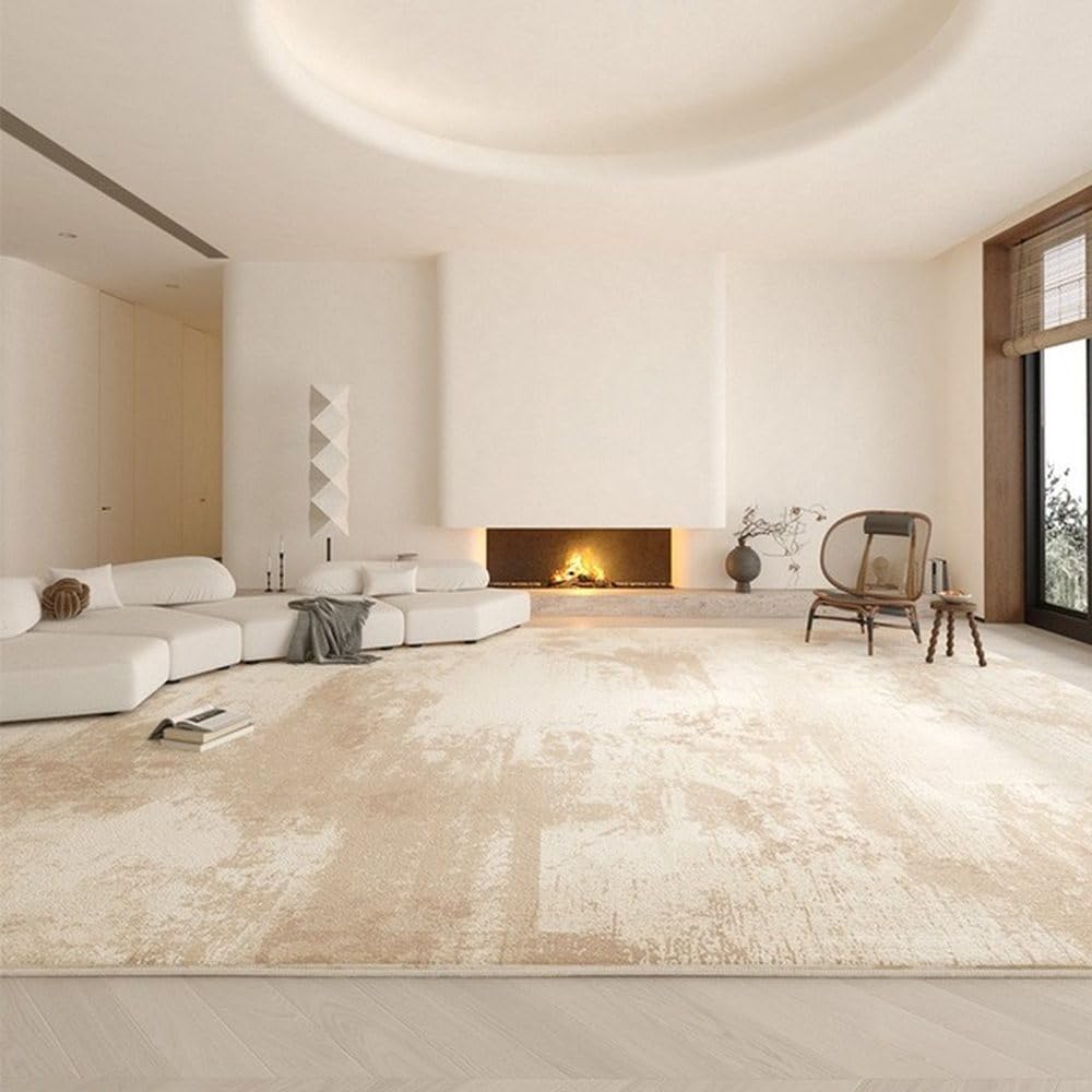 Tapis de salon extra large à rayures crème 60x90 cm artistique YHT012E