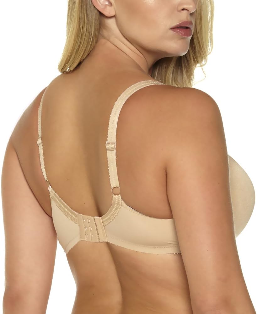 MIERSIDE Women's Plus Size Full Coverage Sexy Everyday Bra (38F, Beige)