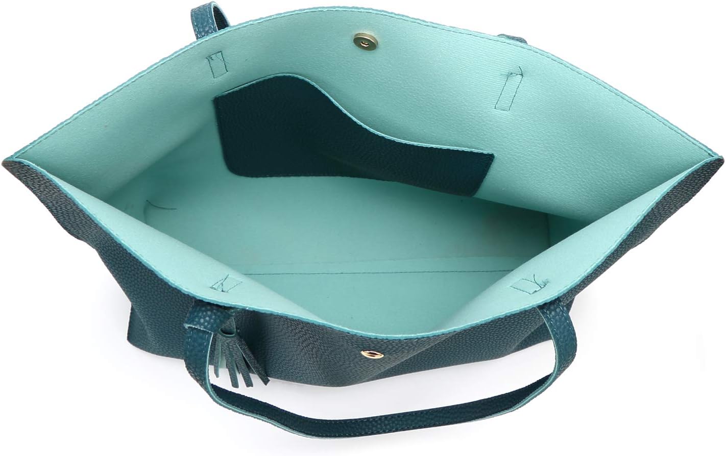 Dreubea Women's Soft Faux Leather Tote Shoulder Bag from, Big Capacity Tassel Handbag - Image 7