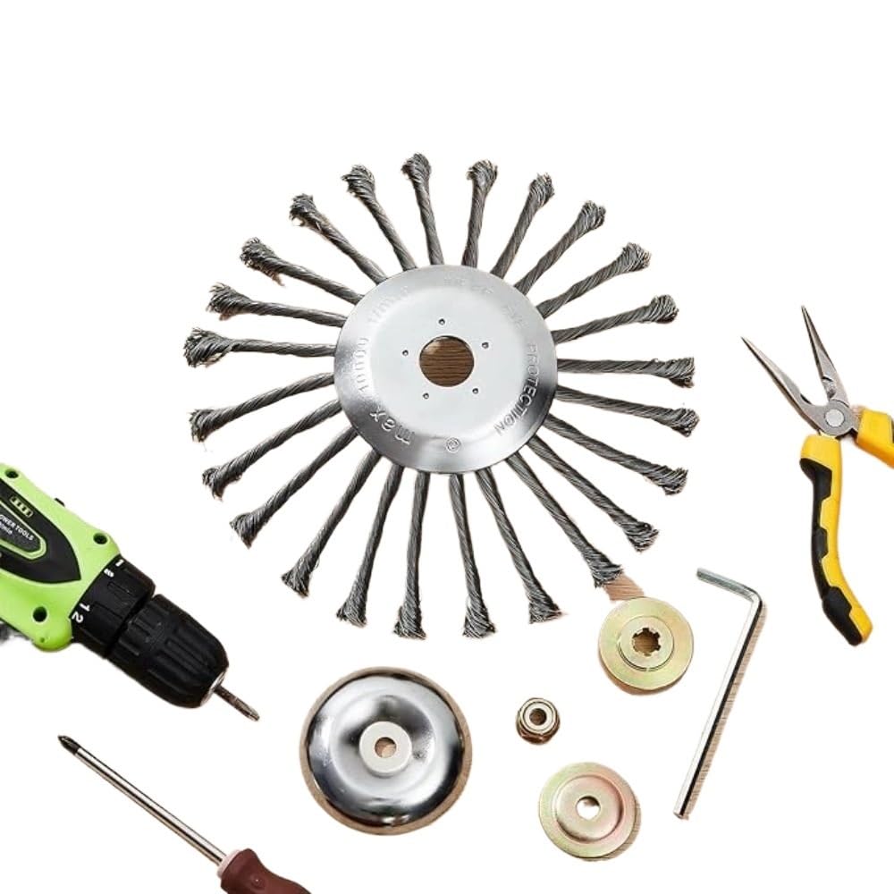 Testina for decespugliatore con Spazzola in Filo di Acciaio for Attrezzi da Giardino | Testina di ricambio for diserbo in filo di acciaio multidimensione(10inch Trimmer Head)