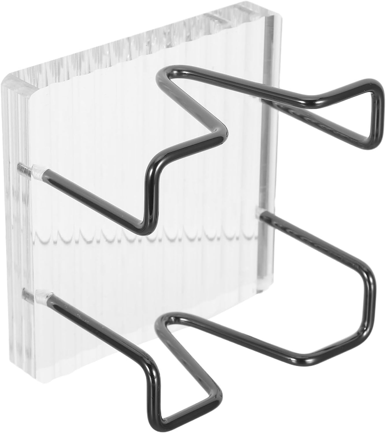 Note Memo and Metal Large Holder Pad for Desk with Acrylic Capacity and Hollowout Construction , Vertical Stand and Card Display Rack , Compact Structure Organizer for Professional