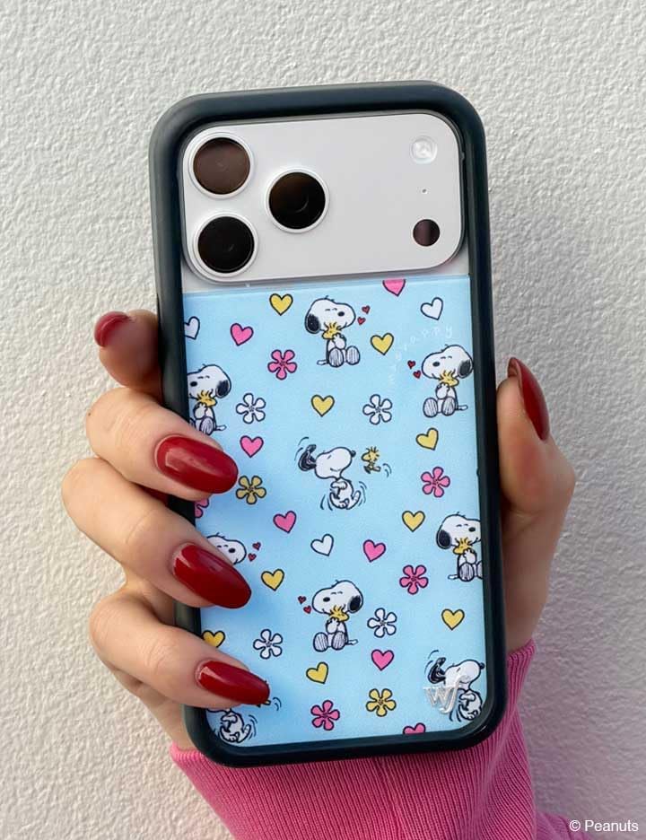 Wildflower Cases - Compatible with Samsung Galaxy S25 Edge | Protective Bumper, 6.5ft Drop Test Certified, Women Owned Small Business | Snoopy Blue Flower Trendy | Mad Happy x Peanuts