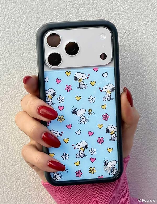 Wildflower Cases - Compatible with iPhone 15 Pro Max | Protective Bumper, 6.5ft Drop Test Certified, Women Owned Small Business | Snoopy Blue Yellow Heart Flower Trendy | Mad Happy x Peanuts by Wildflower - Image 4