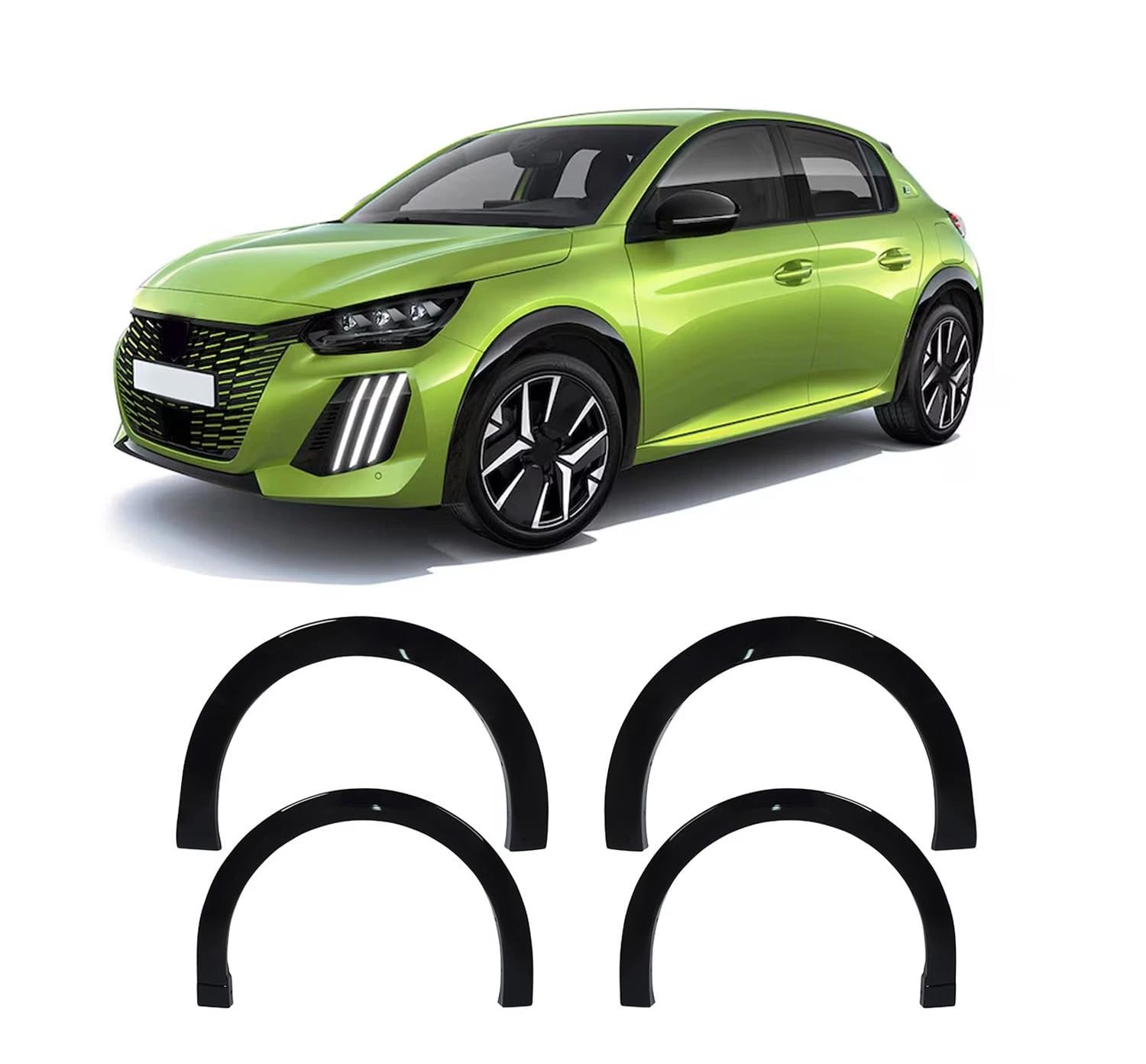 Estensione per parafango per Peugeot 208 nero 2019-2024