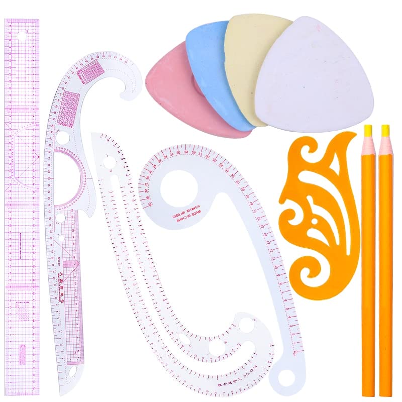 LMDZ 11pcs French Curve Rulers Multi-Function Ruler Fashion Design Rulers for Fabric Cutting Sewing Measure Template Ruler