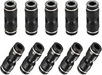 Vista 8 de 10 piezas neumáticas de empuje para conectar accesorios, unión de plástico PBT recto 1/2 "x 1/2" tubo OD conector rápido para el hogar compresor