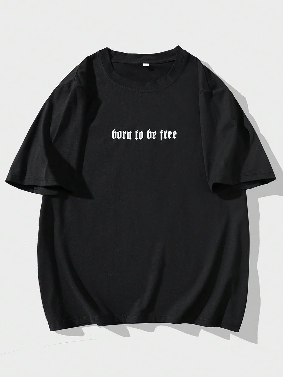 GORGLITTER Men's Novelty Casual Letter Graphic Crewneck T-Shirt Half Sleeve Oversized Tee Top - Image 4