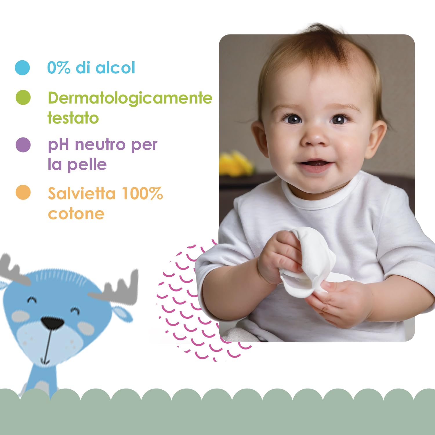 Cleanic Salviette Umidificate Baby Eco Pure Water - (50x16 Pezzi) Salviette - Composizione 99% acqua, allantoina, senza profumo, lavabili, per pelli sensibili - 800 Pezzi