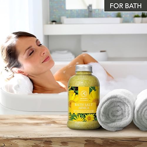Miniatura 5 de Sales de baño de árnica 21.16 onzas  Aceites esenciales de romero y abeto 100% naturales  sal marina de árnica 21.16 oz  Lo mejor para el baño  Buen
