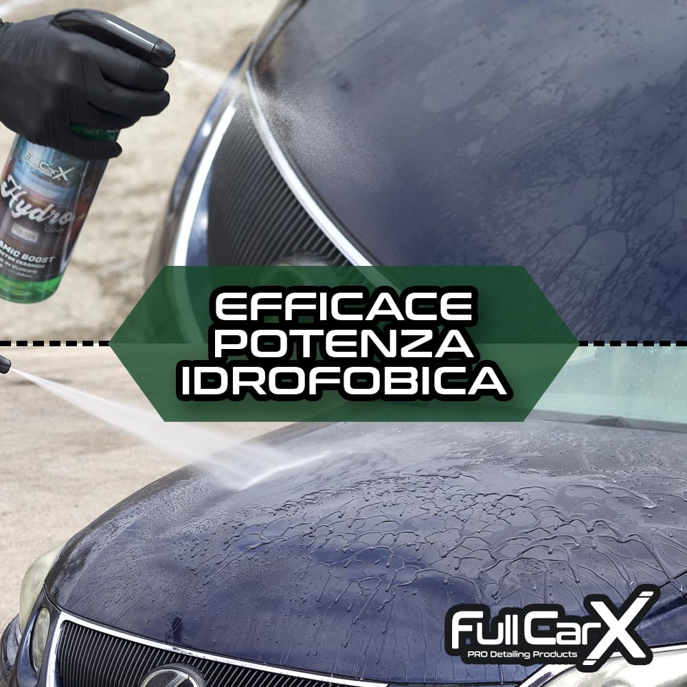 FULLCARX Hydro Coat 5L Trattamento Antipioggia Parabrezza Vetri Carrozzeria Auto, Protezione Ceramica Idrorepellente, Potenza Idrofobica Rapida, Lunga Durata, Prodotto Professionale Detailing