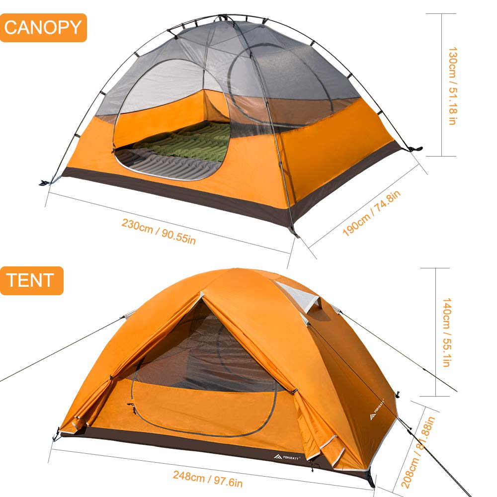 Forceatt Tent for 2 and 3 Person is Waterproof and Windproof, Camping