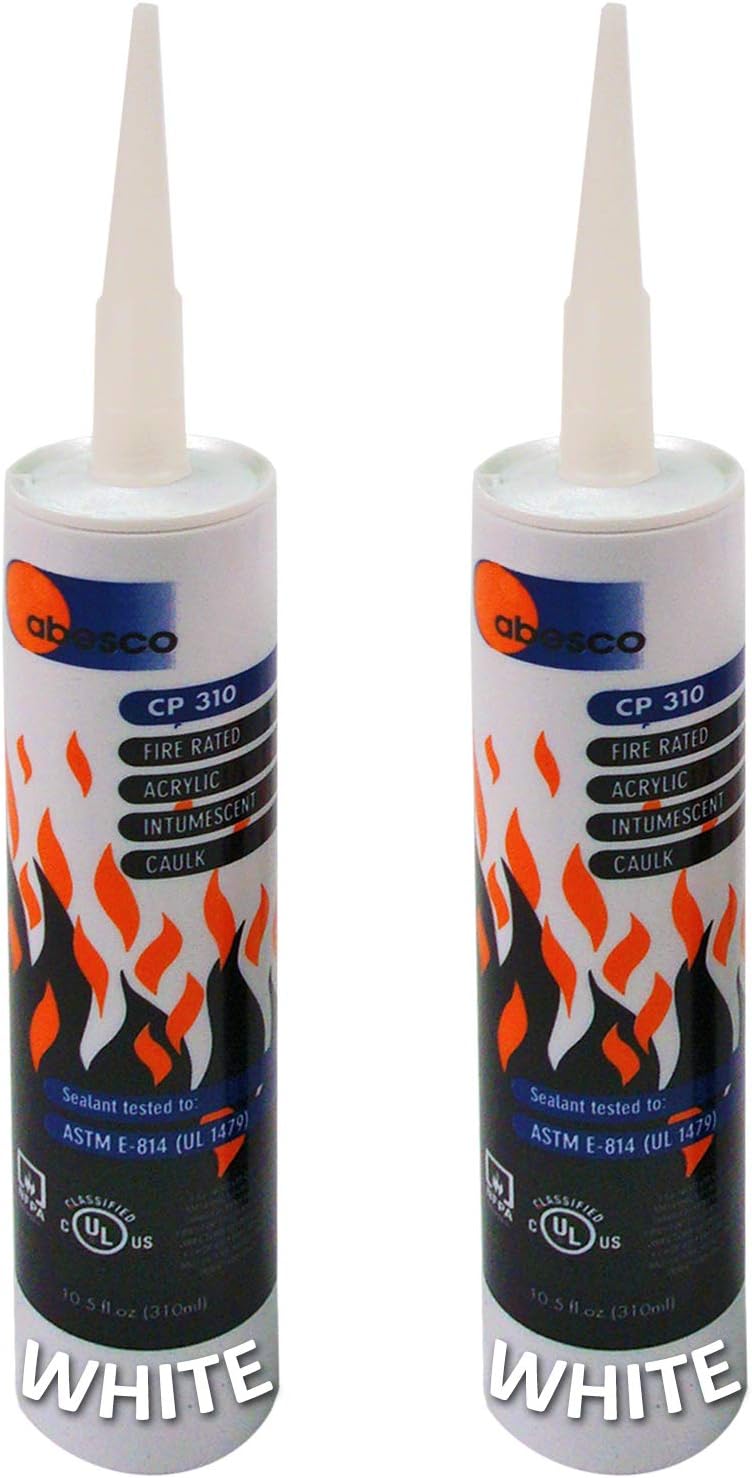 CP310 Fire Rated Acrylic Intumescent Mastic Caulk - 10.5 fl.oz - White (4 Pack)