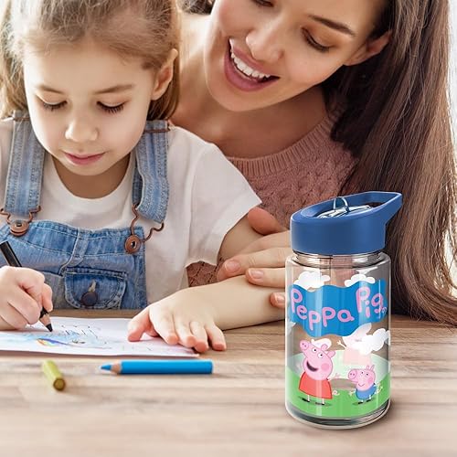 Miniatura 10 de LOGOVISION Tonka - Botella de agua de plástico Tritan para niños con tapa con popote y asa, vaso reutilizable para niños pequeños, unisex, para