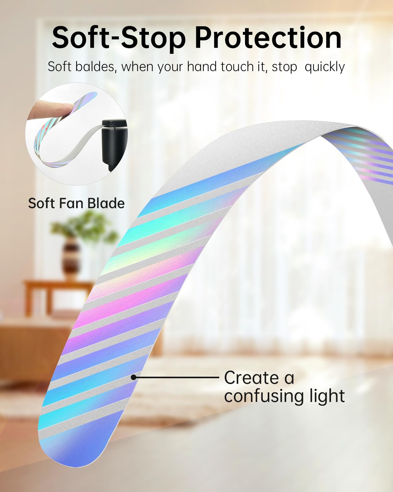 4 ventiladores de alimentos para mesa, ventiladores de mesa portátiles recargables de 2000 mAh con cuchillas holográficas y cuello de ganso de 360°, giratorio de comida de mesa silencioso 6