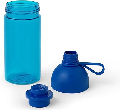LEGO Hydration Water Bottle, 500ml Transparent Blue, Drinking Bottle for Toddlers, Dishwasher Safe, Reusable Sports Can