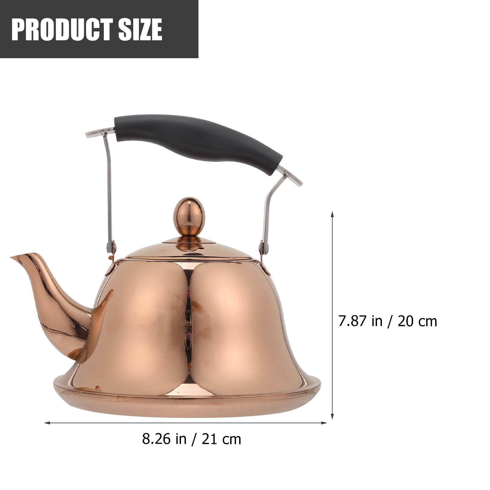 IMIKEYA Hervidor de Agua para Fácil Llenado de 2l de Acero Inoxidable con Mango Cómodo y Boca Ancha Tetera Silbante Adecuado para Cocina de Gas E Inducción Hogar