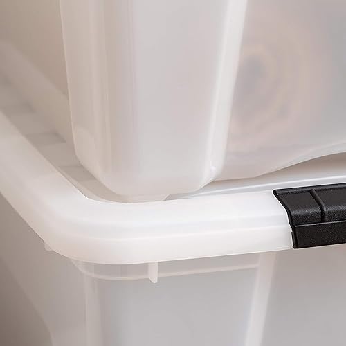 Vista 40 de IRIS USA - Caja de almacenamiento de plástico de 19 cuartos de galón con tapa y pestillos – Paquete de 4 – sin BPA, solución de organización