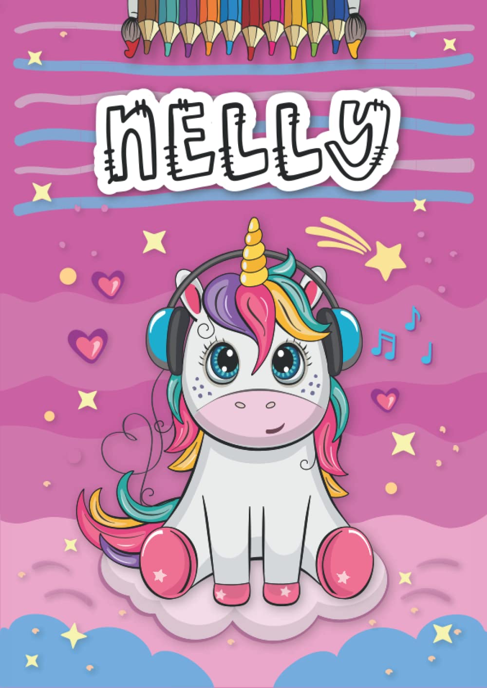 Independently published Nelly: Livre de coloriage personnalisé pour Nelly | Licorne | Cadeau d'anniversaire pour fille ... | 4 à 8 ans | 25 motifs de licorne avec le prénom ... format A4 (21 x 29.7 cm) (French Edition)