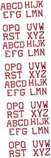 HOMSFOU Parches De Ropa Diy Letras Termoadhesivas Para Manualidades Parches Decorativos Para Vestidos Jeans Bolsos Y Color Rojo 26 Piezas X 4