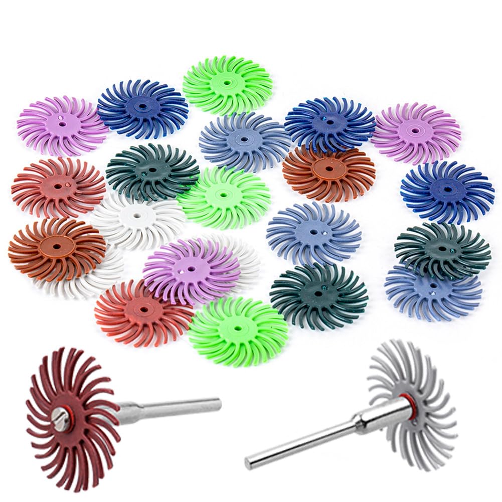 Dischi Con Setole Radiali Mesee 25 Mm - 50 Pezzi Con Mandrini 2,35 E 3 Mm | Per Lucidatura E Sbavatura - Foto 11