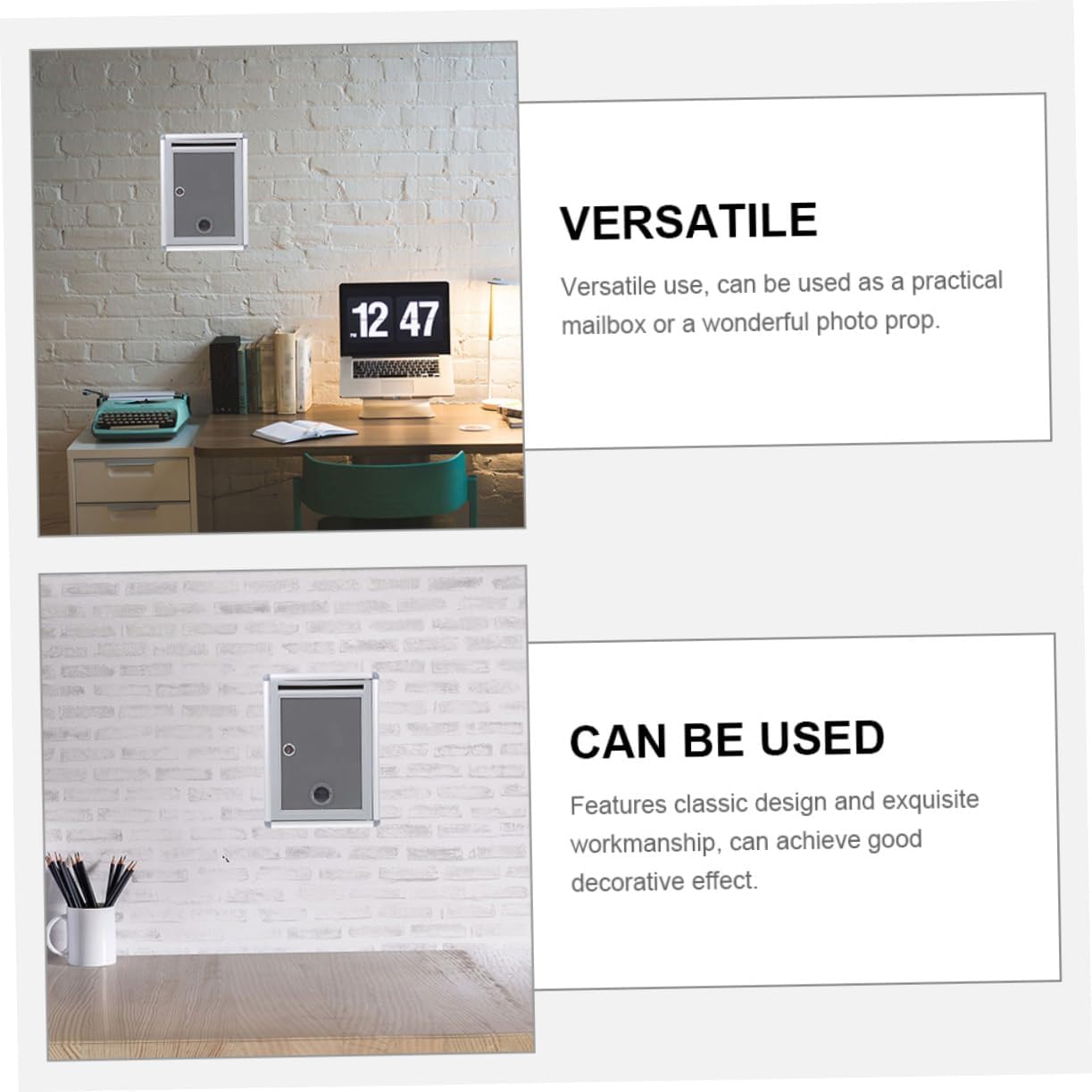 2pcs Locking Wall Mount Mailbox Ample Storage Secure Design for Office Home Use for Organized Letter Collection