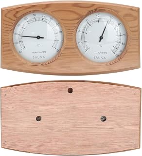 Sauna Accessories,Double Dial Hygrometer Thermometer, Celsius Thermometer Humidity Temperature Measurement for Sauna Room 2 in 1 Wooden Sauna Hygrothermograph