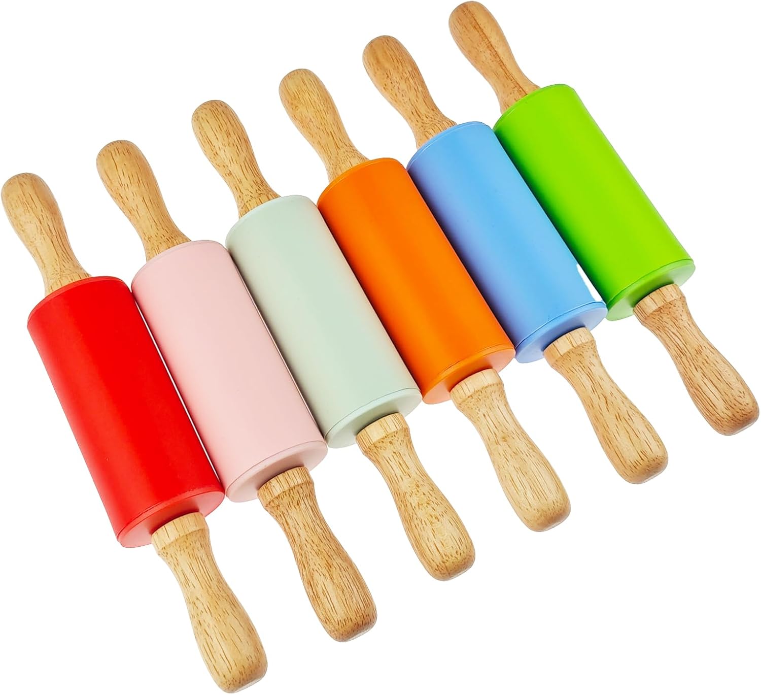18 Pack Small Rolling Pin for Kids, 9 Inch Kids Rolling Pin for Home Kitchen (6 colors)