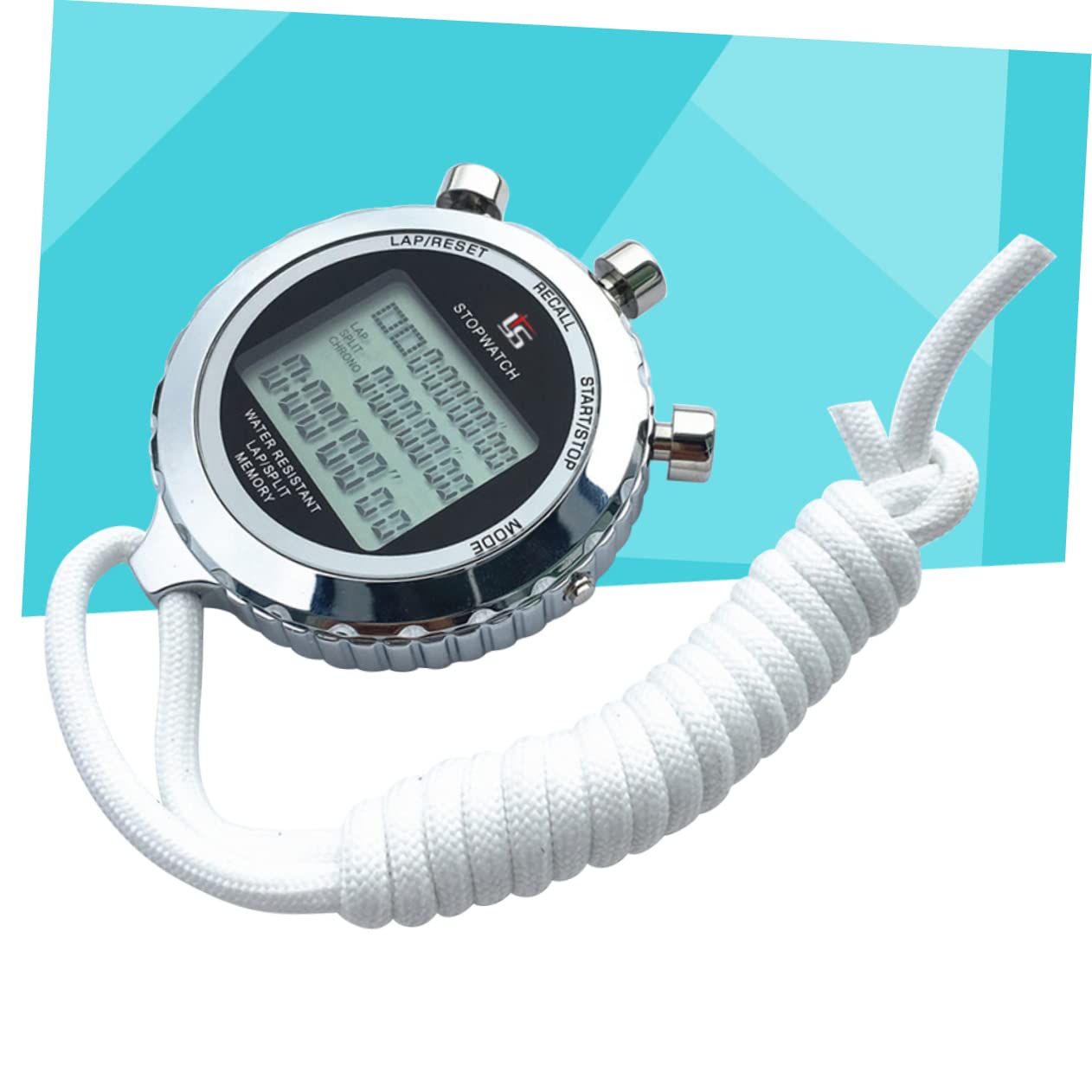 Toyvian Cronometro Digitale in Acciaio Inossidabile a 3 File con Display Lcd, Cronografo Professionale per Allenamento Atleti e Studio con Memoria per 120 Piste