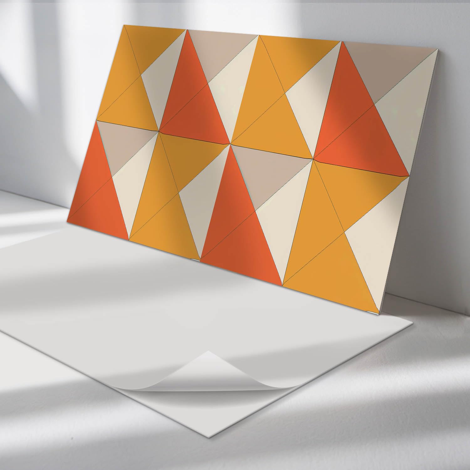 Panneaux au design géométrique 40x20 cm en vinyle durable pour une finition murale premium