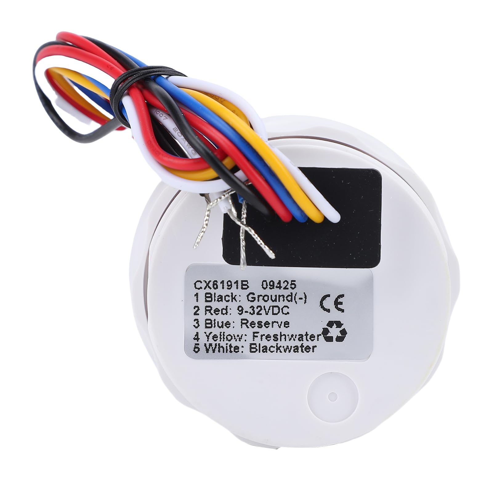 Jauge D'Affichage Numérique de 52 Mm, Compteur Multifonction 3 en 1 pour la Surveillance de la Tension des Eaux Usées du Niveau D'eau, avec Affichage LED Bleu Vif, (Cadran noir Couvercle noir)