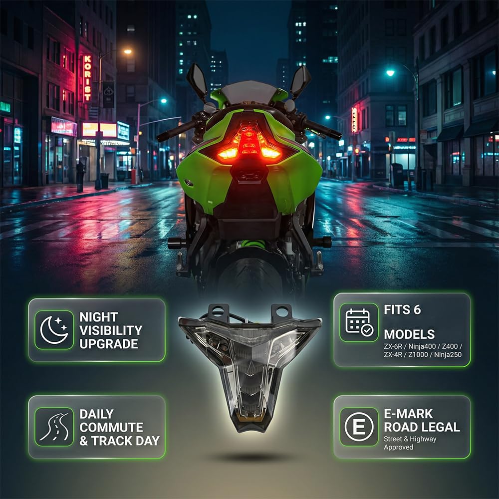 Amazon.com: CZLLQXWWCX 2024 ZX6R LED Tail Brake Light For Ninja