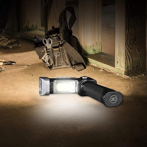 Miniatura 3 de Feit Electric Linterna portátil de mano de luz de trabajo LED con 500 lúmenes ultra brillante, base magnética, plegable y recargable -