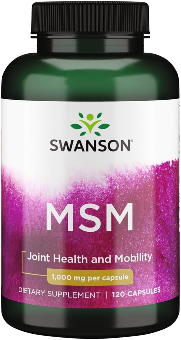Swanson MSM Joint Health Supplement, 1000 mg, 120 Capsules 120 Count (Pack of 1)