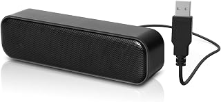 LIELONGREN Upgraded USB Computer Speakers for PC Laptop - 6W Stereo Sound Enhanced Bass Portable Mini Soundbar