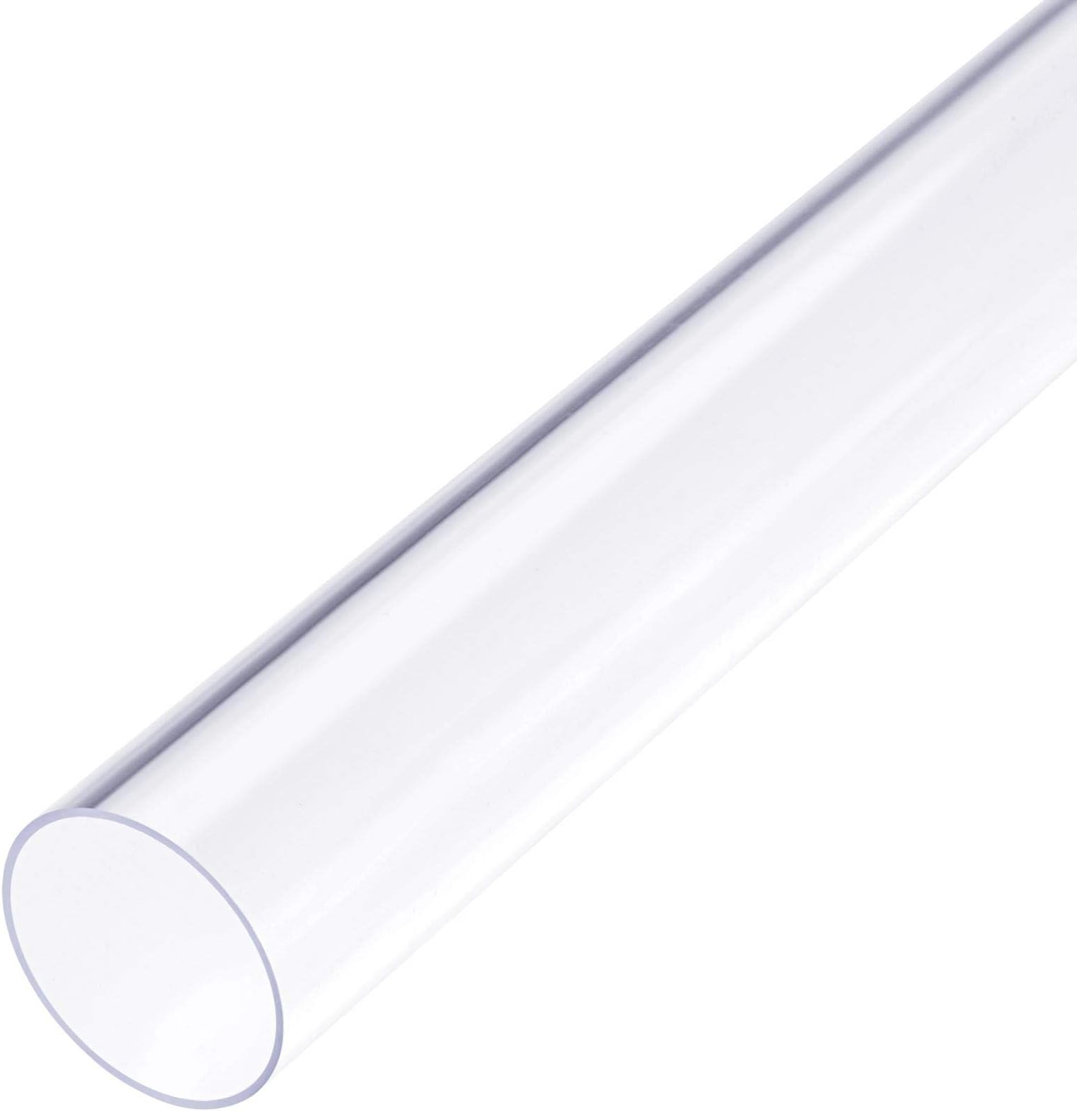 uxcell 2pcs Clear Rigid PVC Pipe 29/32"(23mm) ID x 1"(25mm) x 2ft Round Tube Tubing