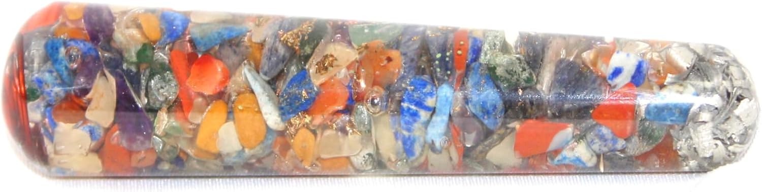Jet Energized Chakra Orgone Rounded End Smooth Massage Wand Free Booklet jet International Crystal Therapy Gemstone