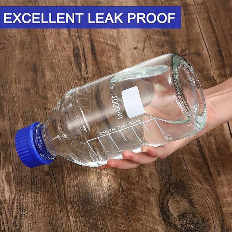 Image of OCTA Borosilicate Glass Narrow Mouth Reagent Bottle with Screw Cap 50ml Pack of 6 - Durable, Thermal Shock Resistant, and Leak-Proof. Ideal for Secure Storage Laboratory Chemicals and Samples