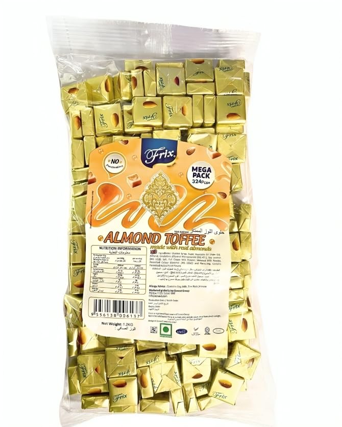 Frix Almond toffee Premium Irresistible Perfect for Gifting and Snacking 1.2kg (Pack of 1) - Family Pack