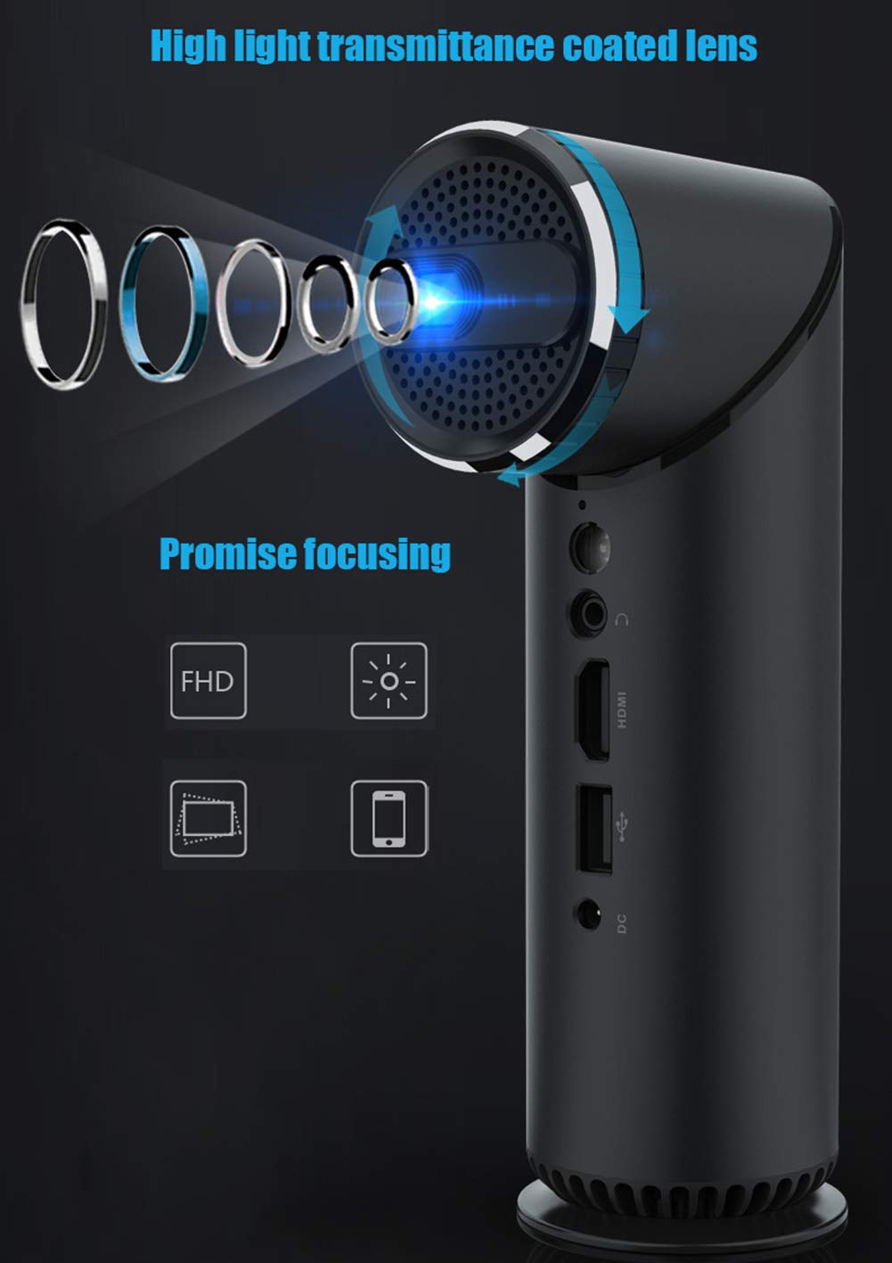 Amazon.co.jp: ミニ Projector, Smart projector Android 6.0 system