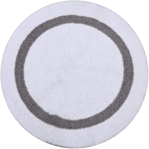 Miniatura 3 de Better Trends Tapete de baño 100% algodón de la colección Hotel, color blanco y gris, tapete reversible absorbente, lavable a máquina, de secado