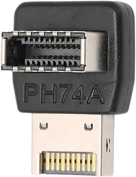 ASHATA USB 3.1 Type E Adapter 90 Degree Steering Elbow Vertical USB C Header Converter for Computer Motherboard PH74A