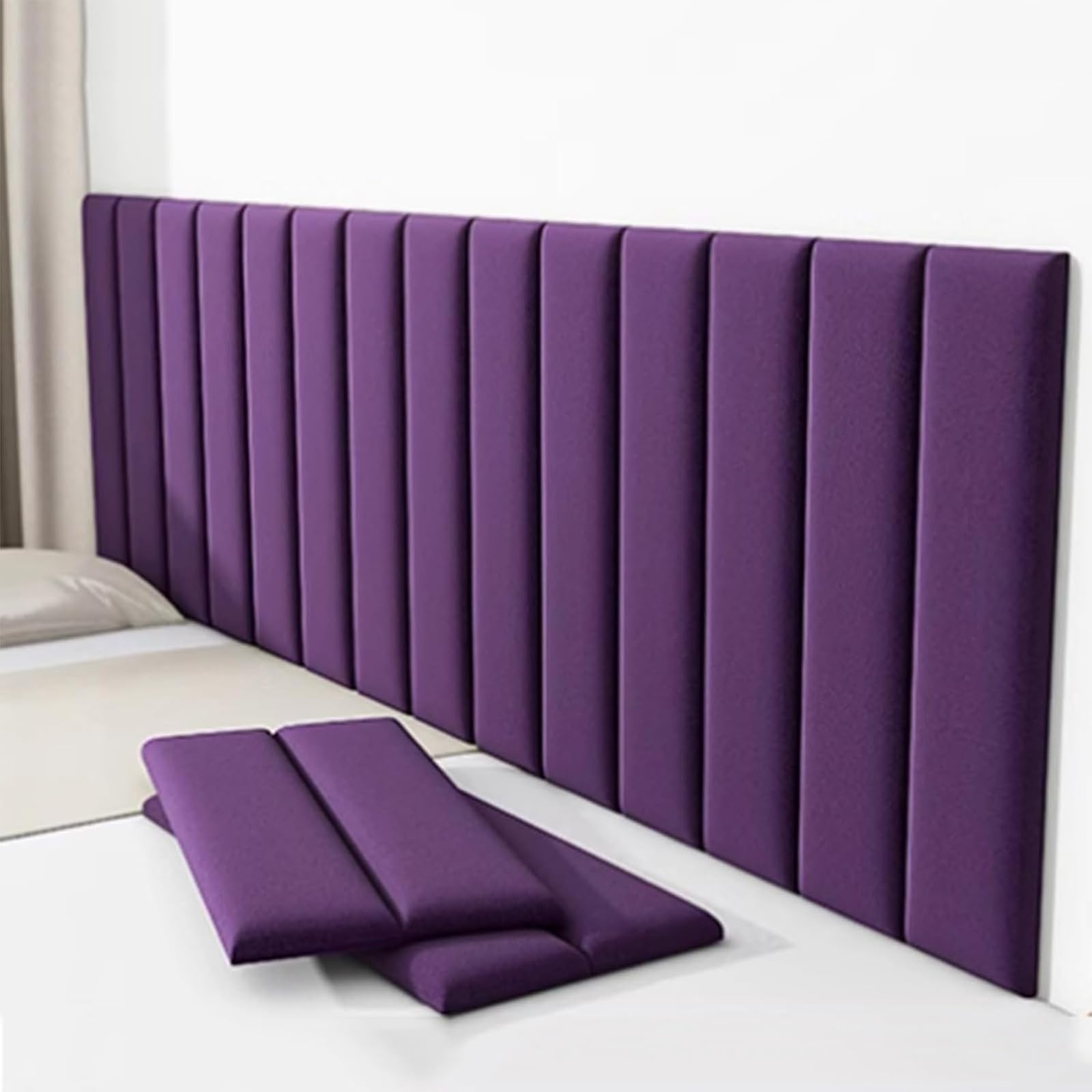 Upholstered Wall Panels Padded Wall Stickers For Bedroom, 3D Anti-Collision Wall Padding,Headboard, Self-adhesive Anti-collision Wall Padding,08,2 pcs
