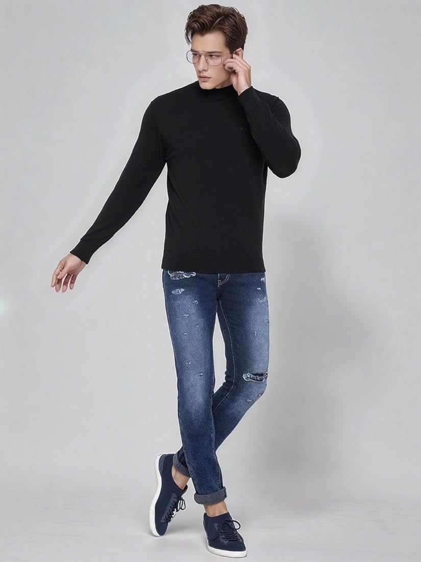 Buy 98 Degree North Men's Merino Wool Blend Turtle Neck Pullover